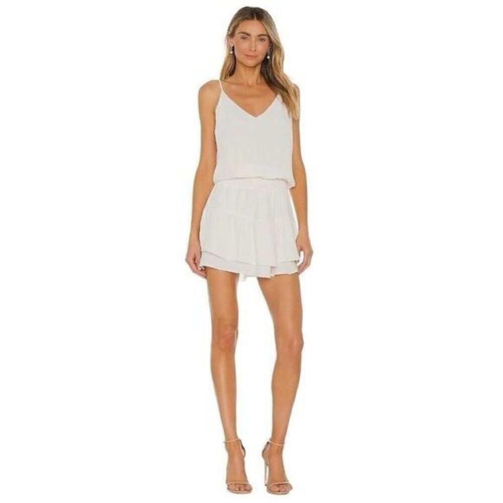 NEW Krisa Revolve Smocked Cami Mini Dress in Cream Medium